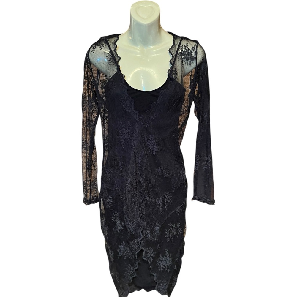 Zara Black Lace Midi Dress